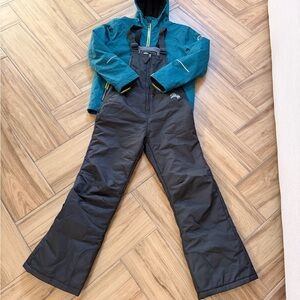 Killtec Waterproof Teal Jacket and Black Snow Pants Set 12yo snowboarding skiing